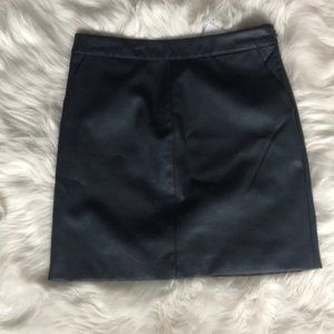 TOPSHOP Leatherette Navy Skirt